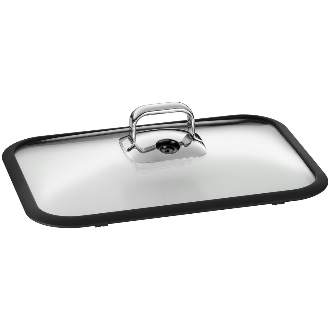 WMF Vitalis Glasdeckel mit Silikonrand 41 x 27 cm, Ersatzdeckel für Vitalis Aroma 6,5l, Vitalis Zube