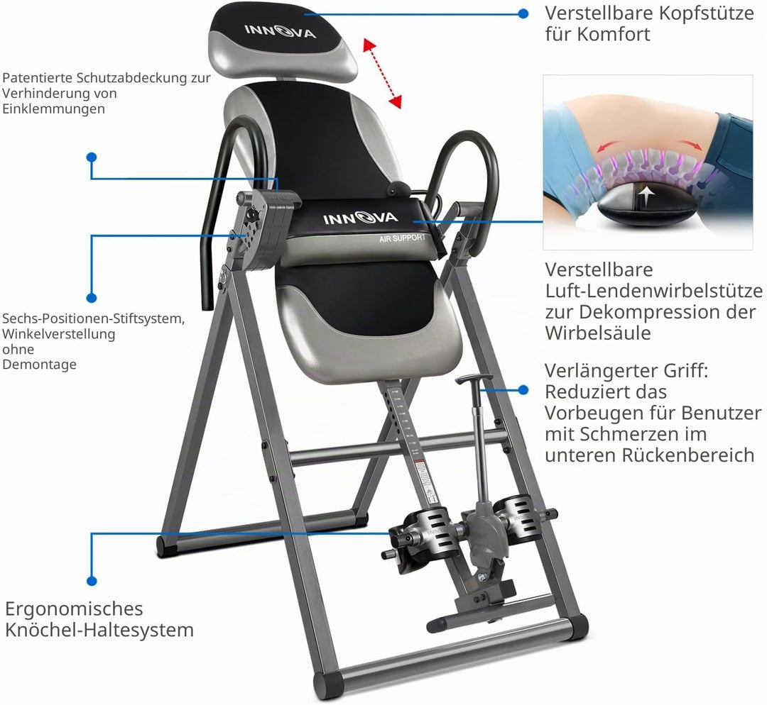 Innova itx9900 Heavy Duty Deluxe Inversion Tisch mit Air Lendenwirbelstütze
