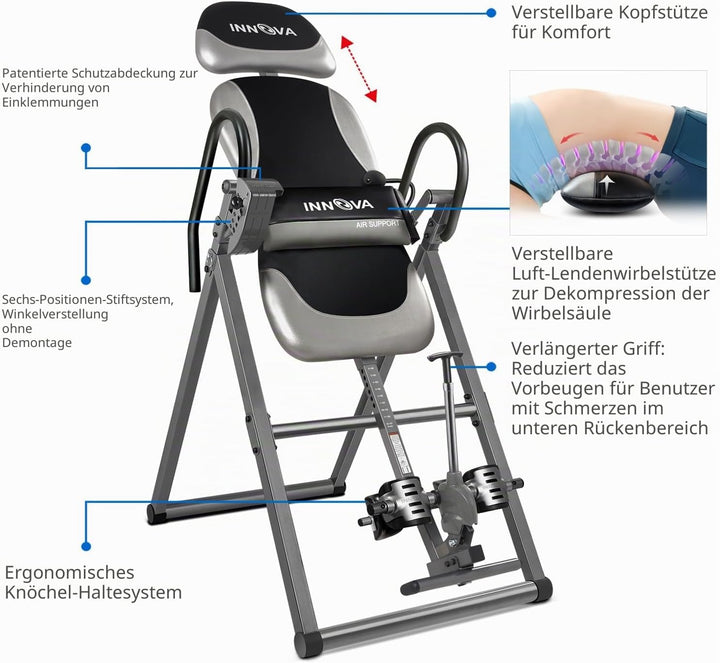 Innova itx9900 Heavy Duty Deluxe Inversion Tisch mit Air Lendenwirbelstütze