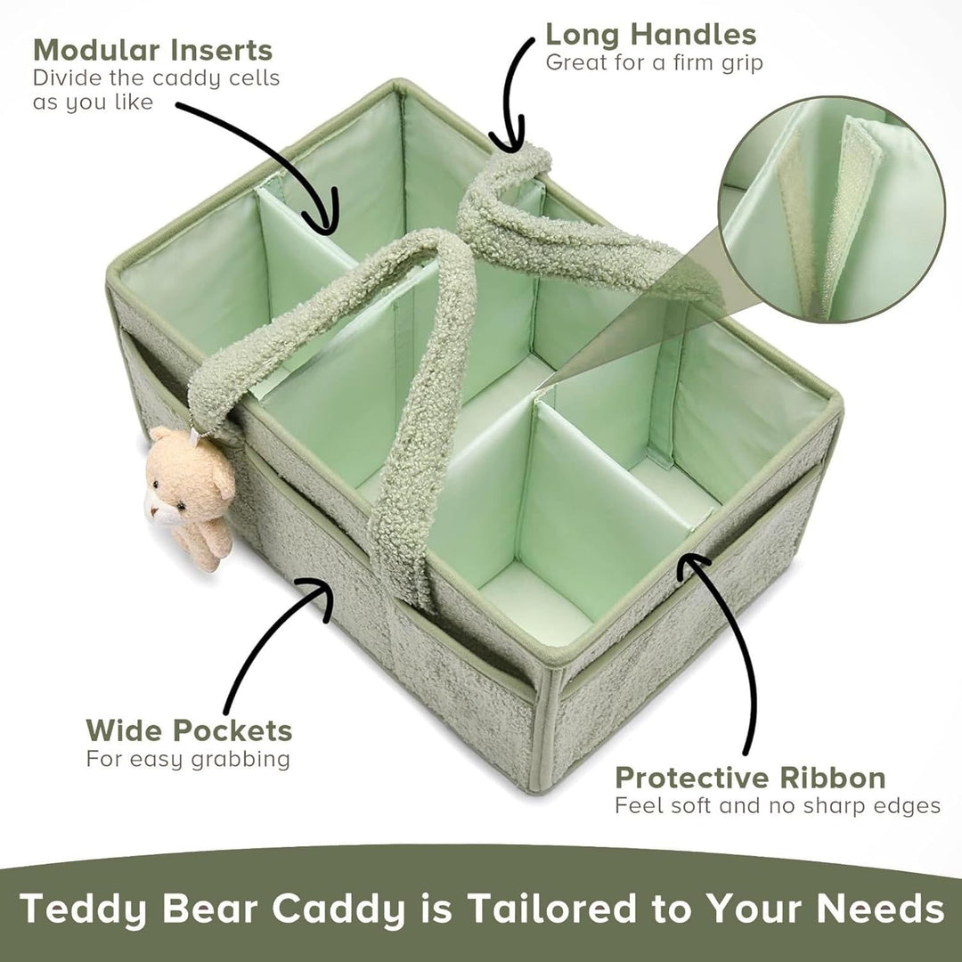 Tragbarer Windelkorb, Tragbarer Wickelkorb mit Herausnehmbaren Fächern, Baby Windel Caddy Organizer,
