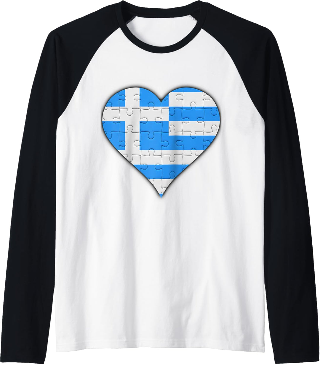 Griechenland Griechische Flagge Herz Raglan