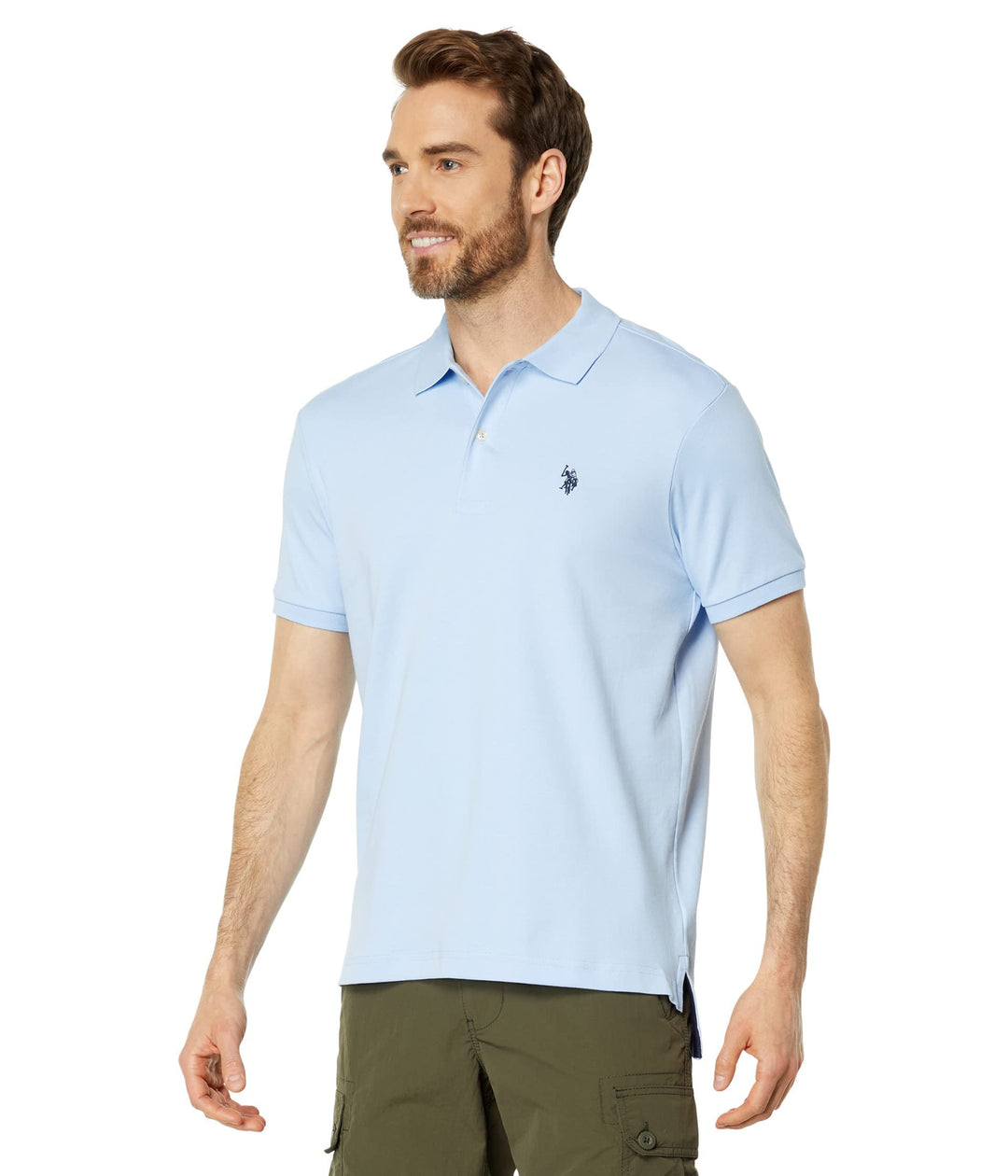 U.S. Polo Assn. Solid Interlock Kurzes Poloshirt für Herren S Windsurfer Blau, S Windsurfer Blau