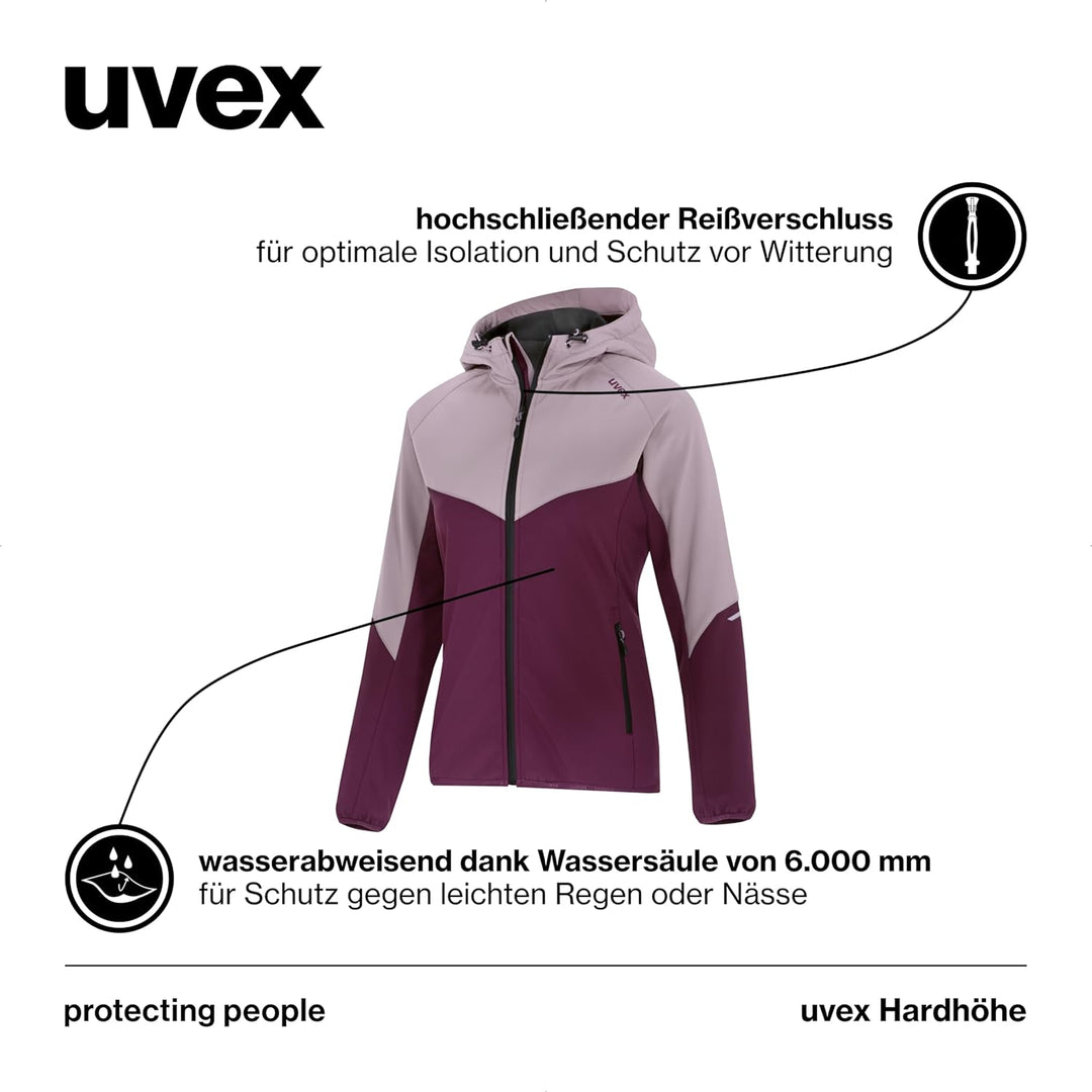 Uvex Hardhöhe - Softshelljacke für Damen - Funktions- & Übergangsjacke - wasserabweisend, atmungsakt