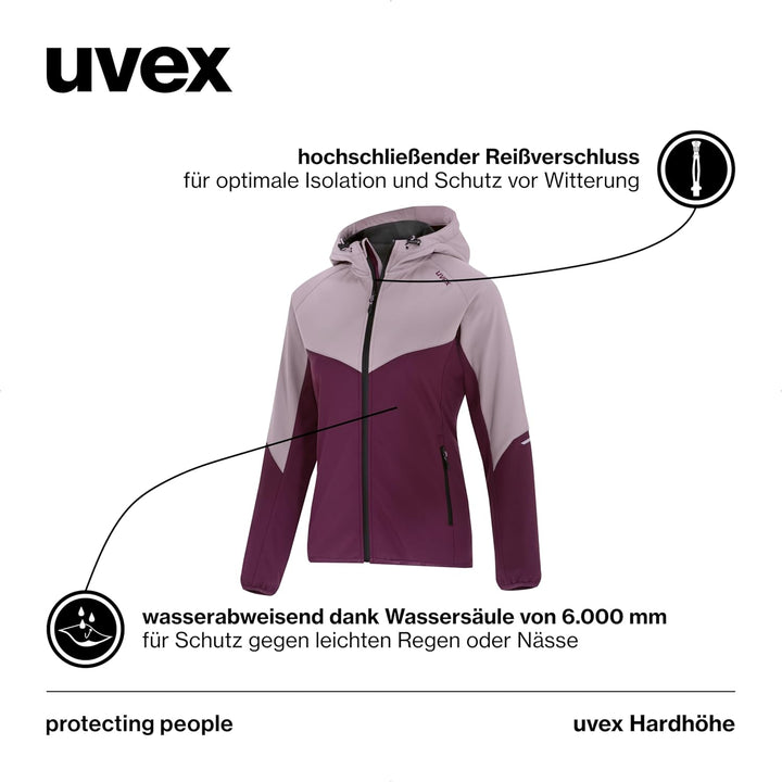 Uvex Hardhöhe - Softshelljacke für Damen - Funktions- & Übergangsjacke - wasserabweisend, atmungsakt