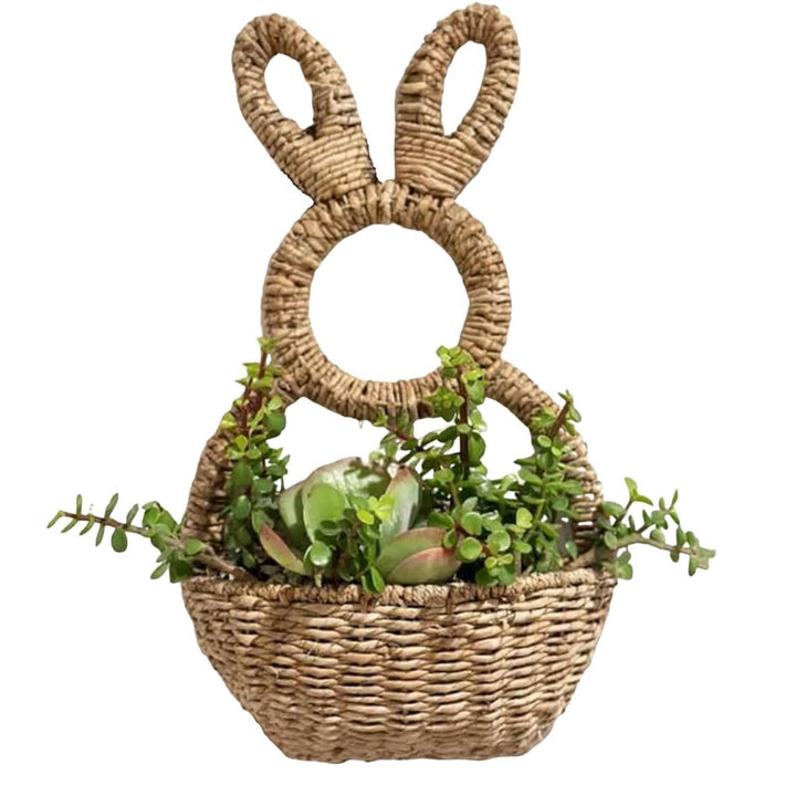Bunny Basket Hanging Wall Pocket Spring Dekoration, Hängender Osterhase Ornament, Hase zum Aufhängen