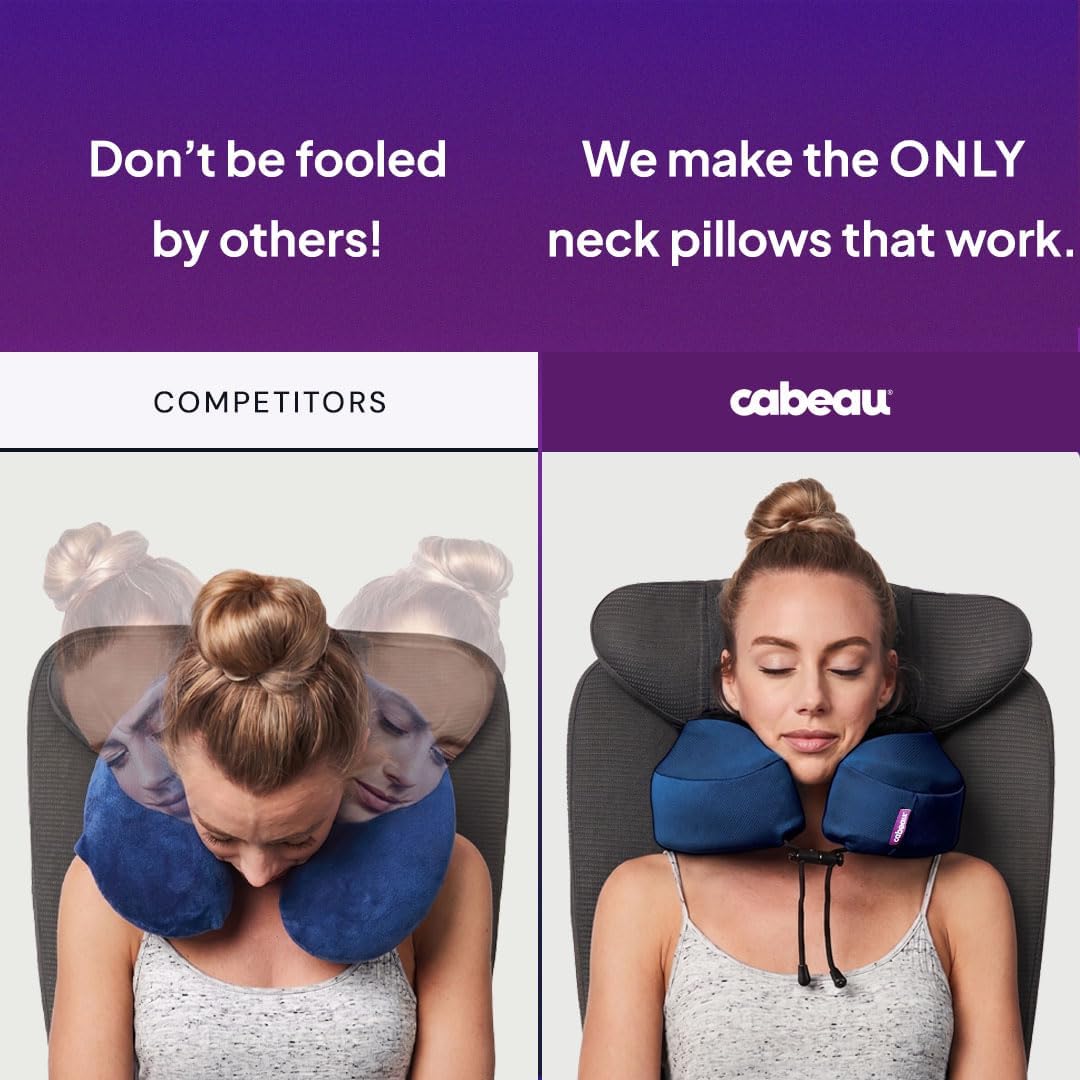 Cabeau Evolution S3 Travel Pillow - Gurte für Flugzeugsitz - Ensures Your Head Won't Fall Forward -