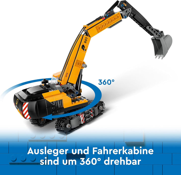 LEGO City Raupenbagger, Spielzeugbagger für Kinder ab 8 Jahren, Bauspielzeug mit Bagger-Modell, baub