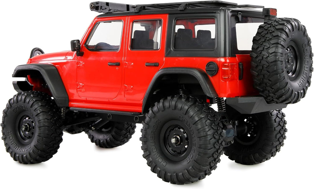 Amewi AMXRock Mini-Crosstrail Scale Crawler 4WD 1:16 RTR rot inkl. Fernsteuerung, Akku, Ladekabel