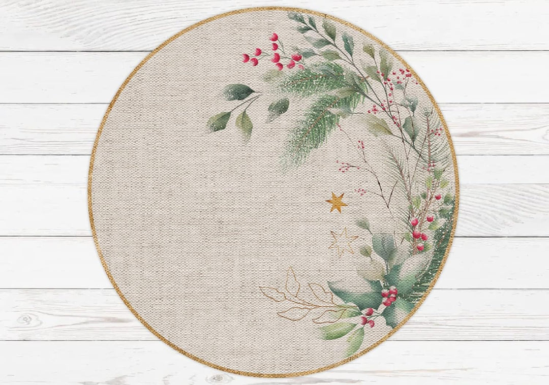 Set mit 4 Einzelstücken, Vinyl, rund, Weihnachtsstrauss, 40 cm