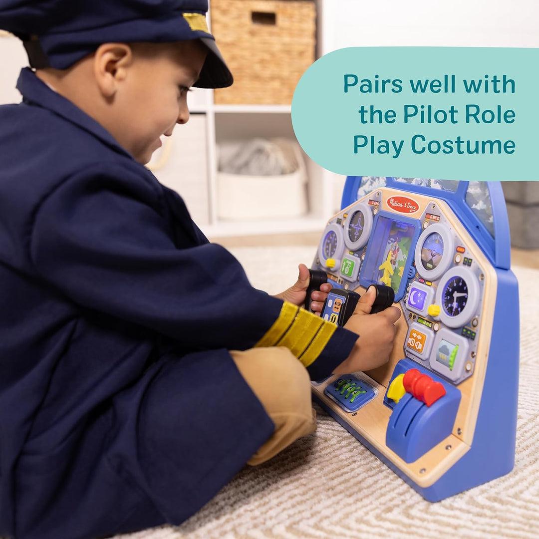Melissa & Doug 32300 Interaktives Armaturenbrett für Jetpiloten Holzspielzeug für Jungen und Mädchen