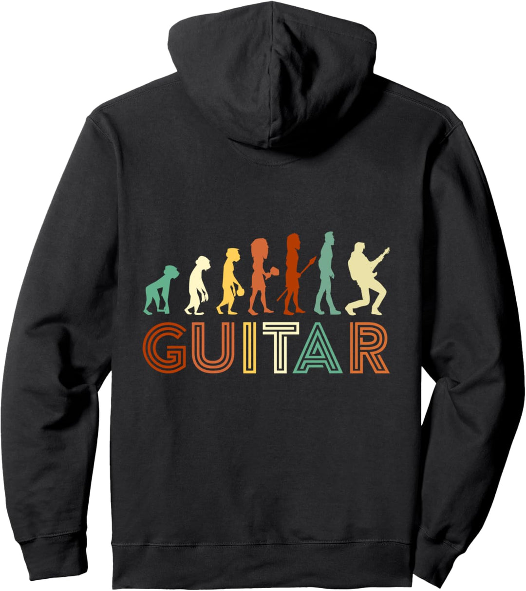 Guitar Evolution Retro Guitarist Vintage Electric Guitar Pullover Hoodie