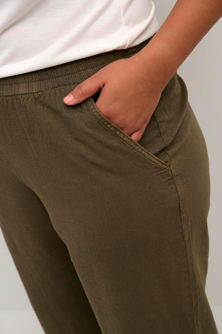 KAFFE CURVE Casual Hose KCnana Damen Grosse Grössen Hose Culotte 3/4 Weite Culottehose 48 Grosse Grö