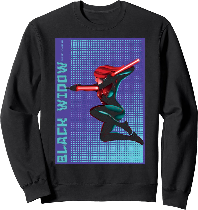 Marvel Black Widow Halftone Pop Art Poster Sweatshirt