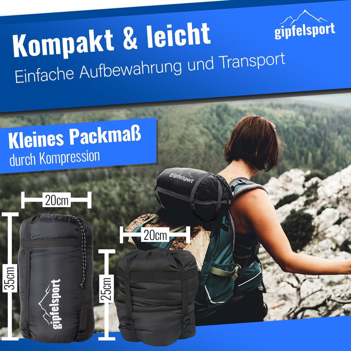 Gipfelsport Ultraleicht Schlafsack 4 Jahreszeiten [-20°C bis 15°C] Ultralight Sleeping Bag | Ultrale