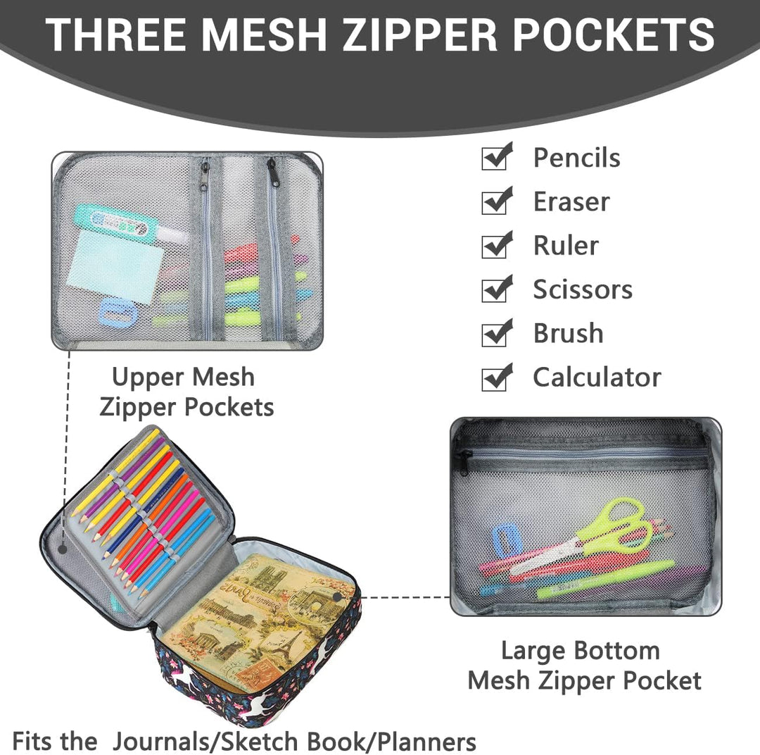 VASCHY Grosse Federmäppchen, Multi Fächer Mäppchen Organizer 72 Stück Etui Schule Federmappe Federta