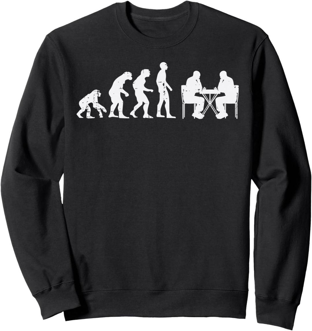 Schach Evolution lustiger Spieler Meister Männer Frauen Jugend Kinder Sweatshirt