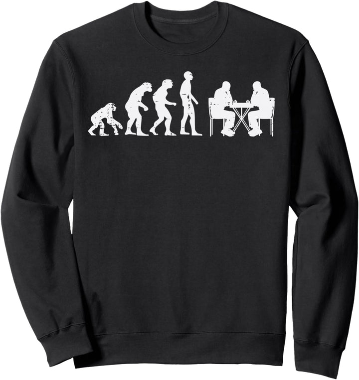 Schach Evolution lustiger Spieler Meister Männer Frauen Jugend Kinder Sweatshirt