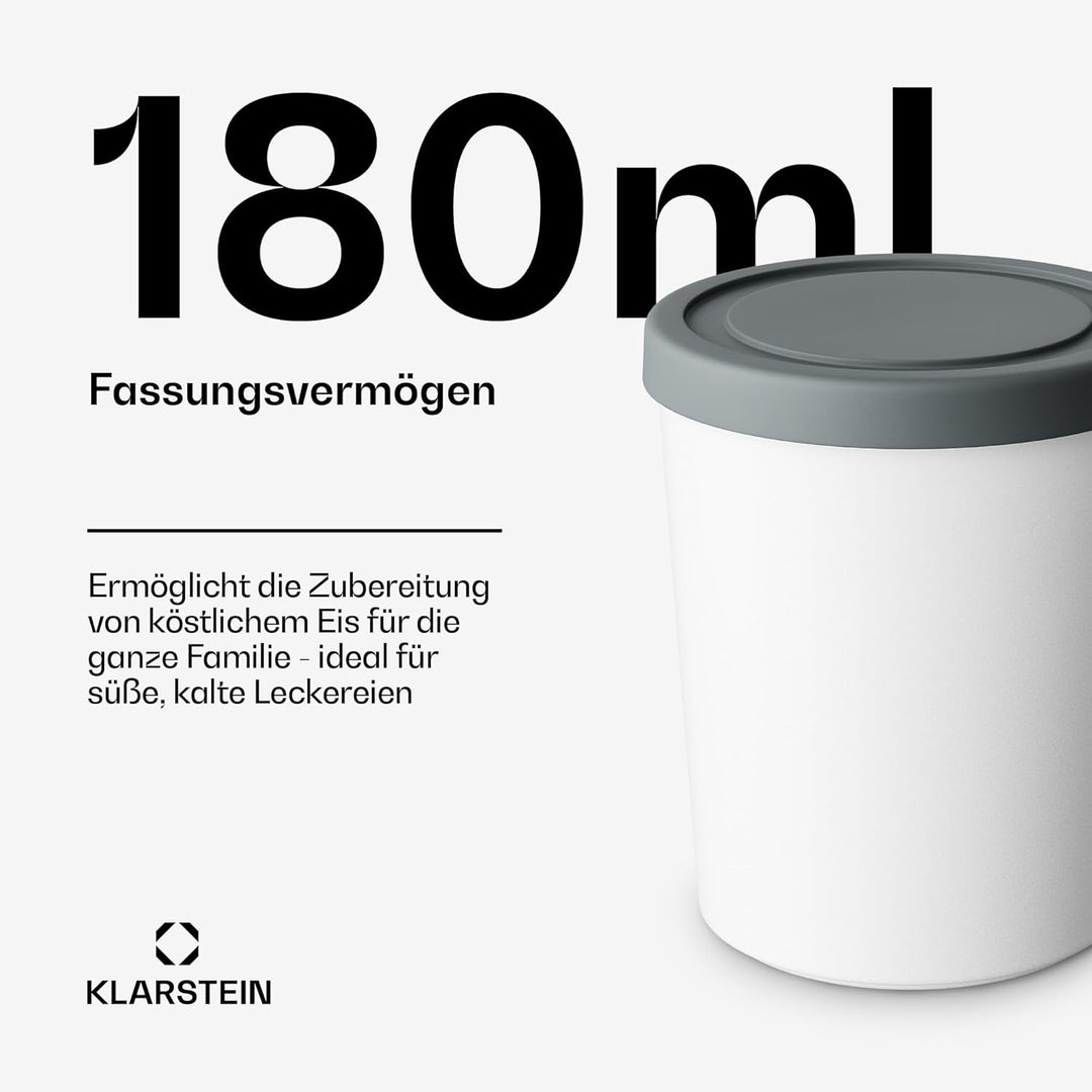 Klarstein Eisbehälter Für Speiseeis – 4x 180ml, Mit Deckel, Spülmaschinenfest, Kunststoff, Für Selbs