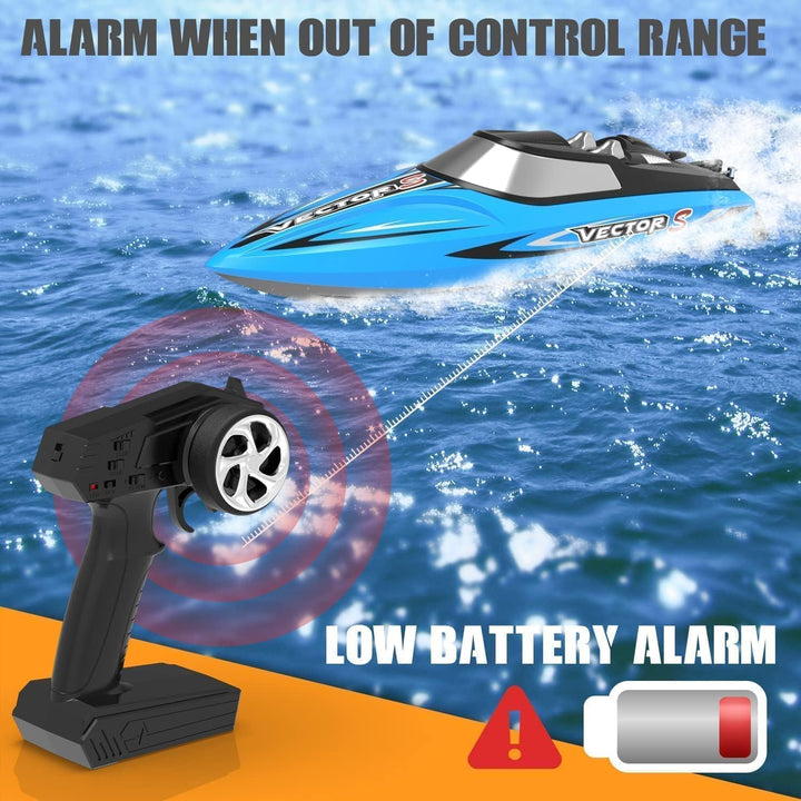 VOLANTEXRC RC Boot Vector S, ferngesteuertes Boot für Pools und Seen, 45+ kmh RC-Boot mit Alarmfunkt