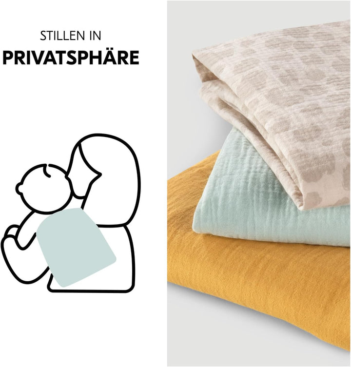 hauck 3 Musselintücher für Babys Cuddle N Clean, Spucktücher Pucktücher Stilltuch aus 100% weicher B