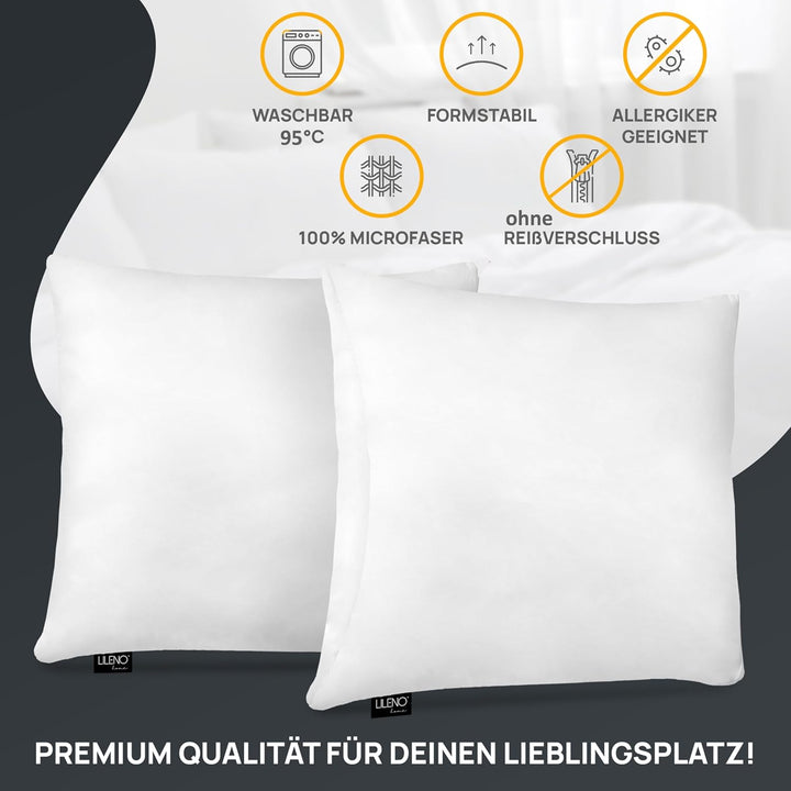 LILENO HOME Microfaser Kissen 30x30 cm [6er Set] bis 95 Grad waschbar mit Reissverschluss - Kopfkiss
