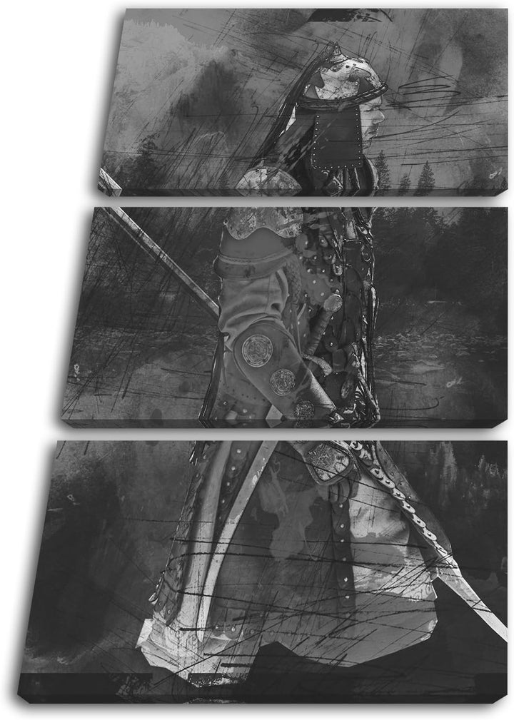 deyoli Illustration historischer Soldat Format: 3-teilig 120x80 Effekt: Schwarz/Weiss als Leinwandbi