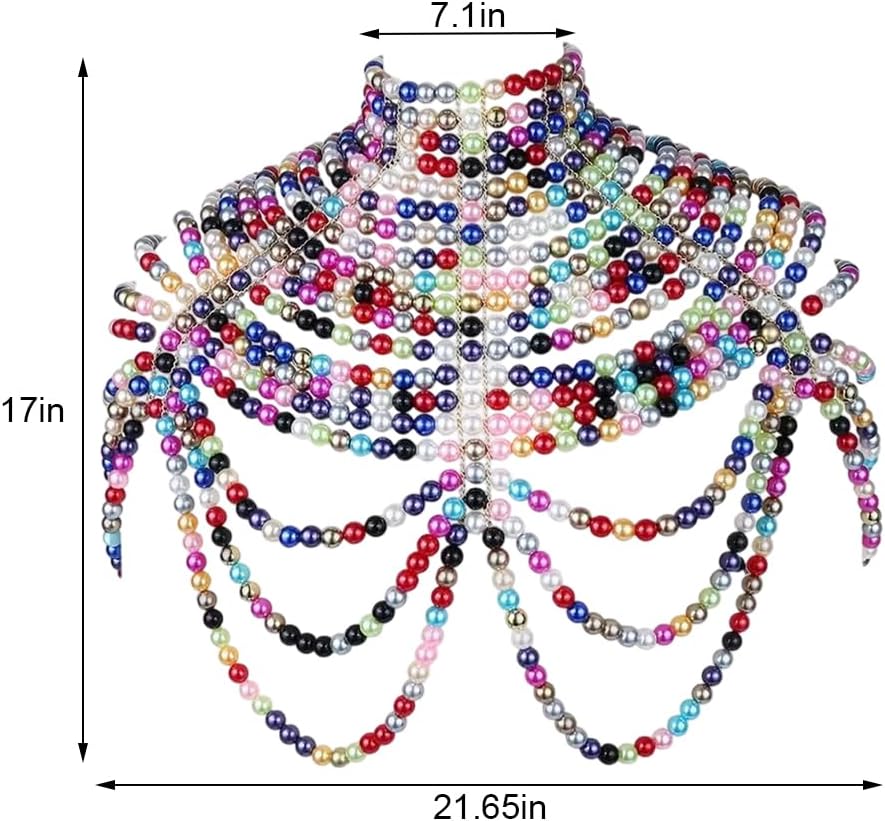 Perlen Körperkette Perlenkette Schal Elegante Halskette Schal Party Schmuck Halskette für Frauen Mäd