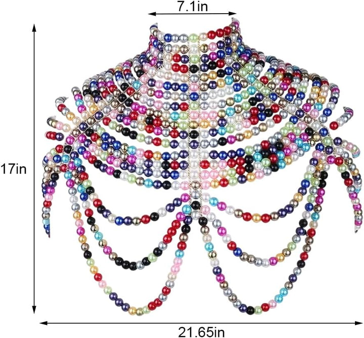 Perlen Körperkette Perlenkette Schal Elegante Halskette Schal Party Schmuck Halskette für Frauen Mäd