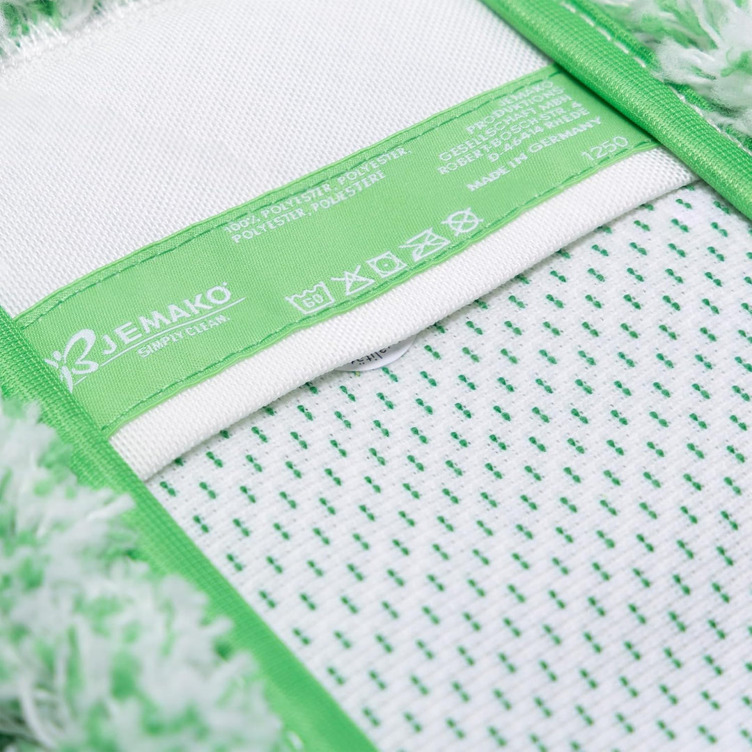 Jemako Bodentuch Set grüne Faser lang und weiss kurze Faser 42cm für glatte und glänzende Böden sowi