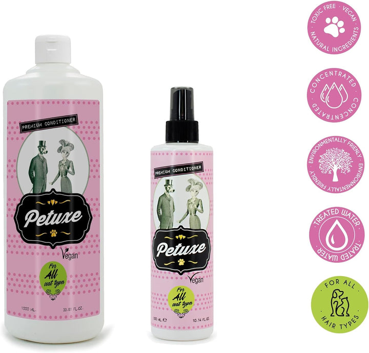 Petuxe Zweiphasiger Conditioner für Haustiere. Vegane Hundespülung. Katzen Conditioner. Alle Rennen.