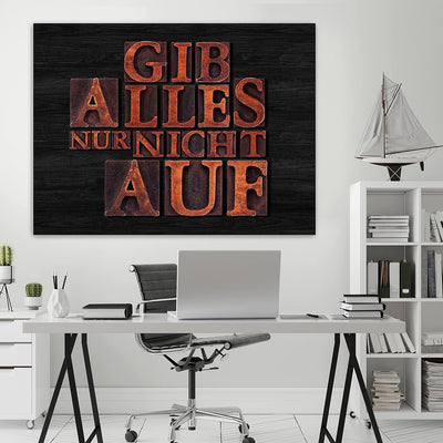 wandmotiv24 Deko Acrylglas Wand-Bild, Grösse 40x30cm, Querformat, Gib Alles nur Nicht auf, Holz, Bil