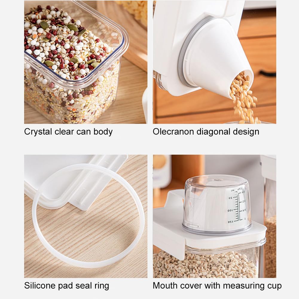 Fyfjur Müsli Aufbewahrung, Waschpulver Aufbewahrungsbox with Measuring Cup, Vorratsdosen mit Deckel