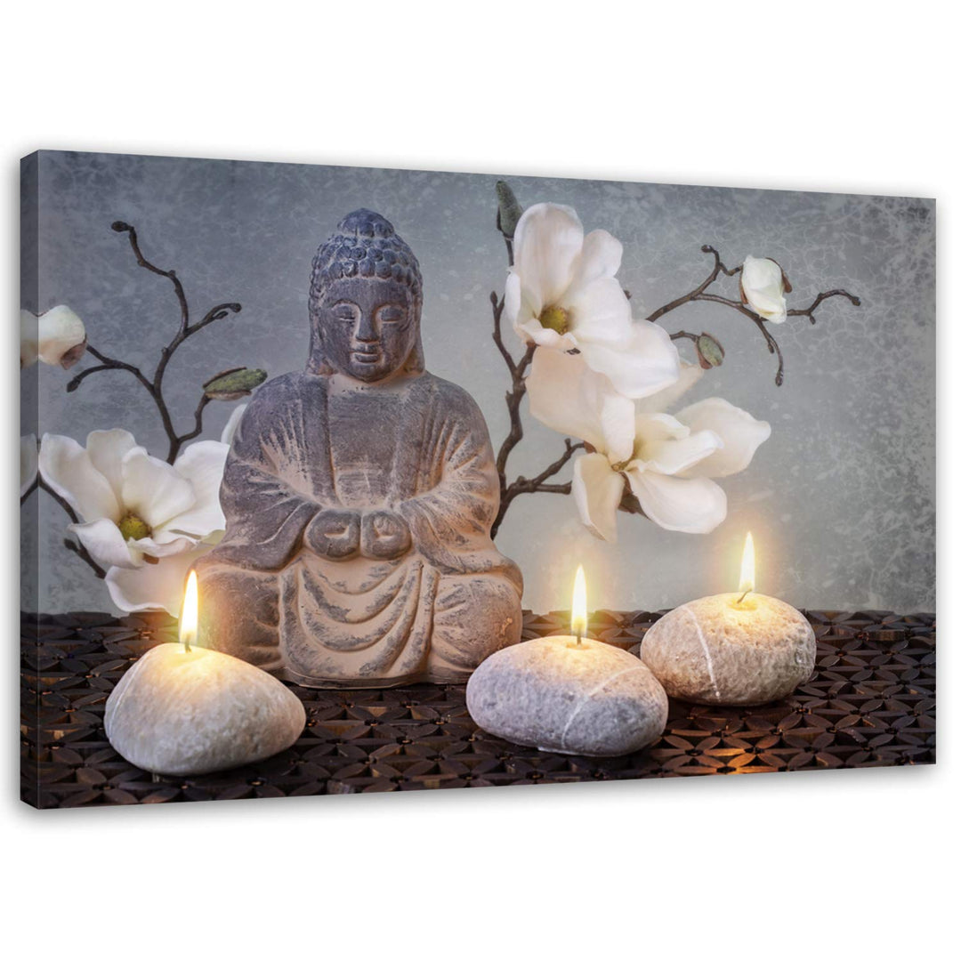 Feeby Bilder Buddha Zen-Kultur 80x60 cm Wohnzimmer Schlafzimmer Büro Flur Küche Wandbilder Modern Bi