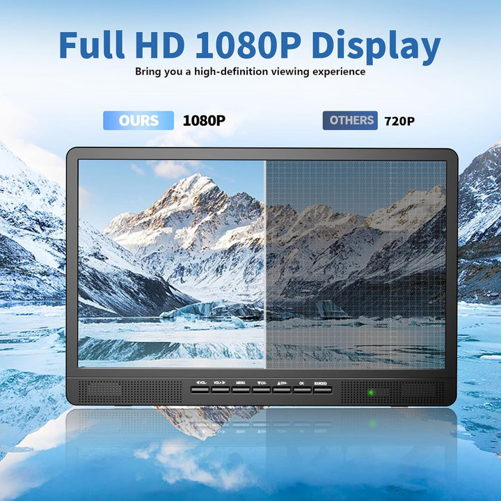 DESOBRY 18" Kleiner Fernseher mit Antenne, tragbarer Fernseher mit Freeview DVB/T2 Tuner, 6000mAh Ak