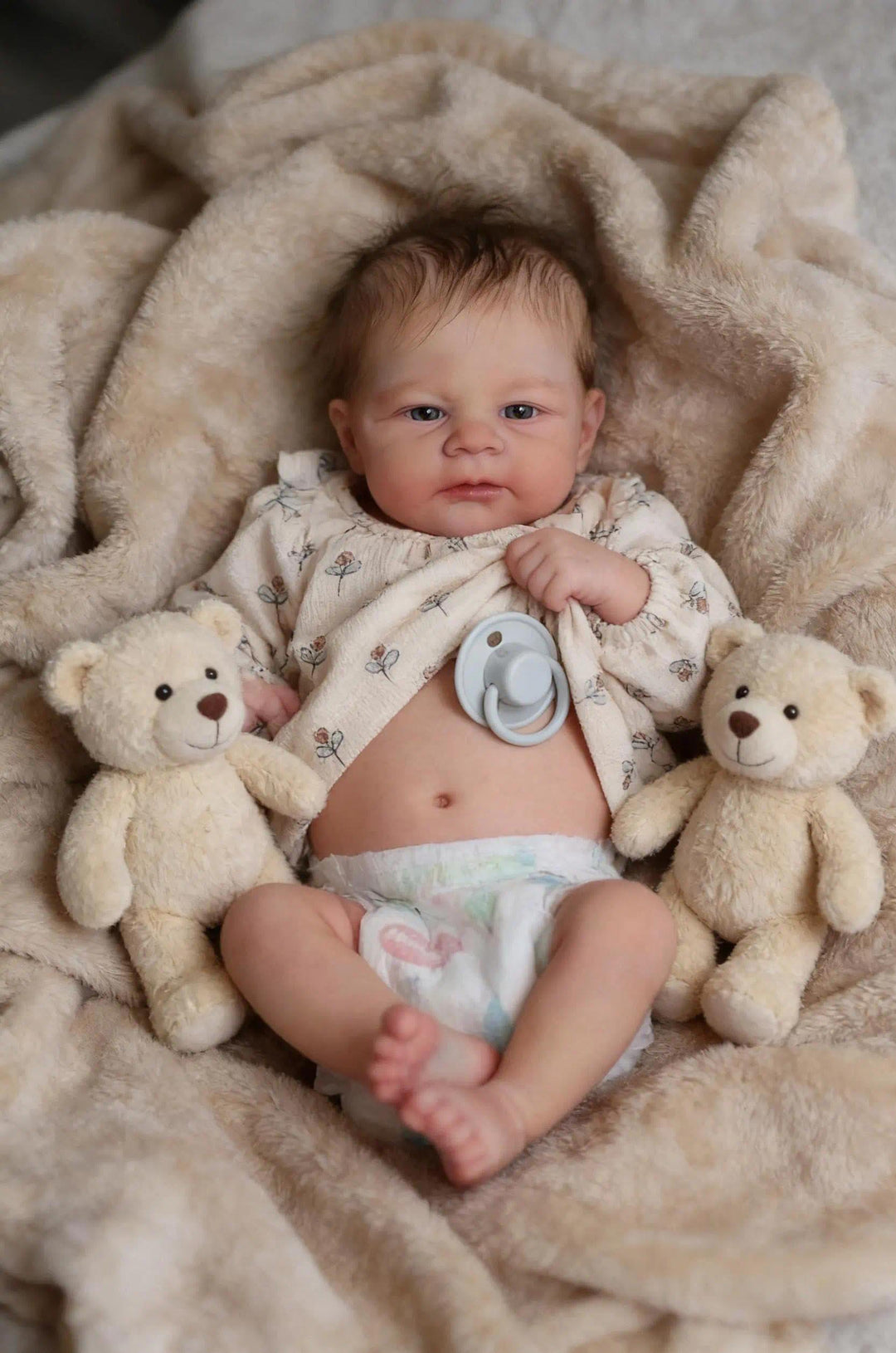 Zero pam Reborn Baby Vollsilikon Lebensecht Mädchen Augen Offen-43CM Anatomisch Korrekt Babypuppen W