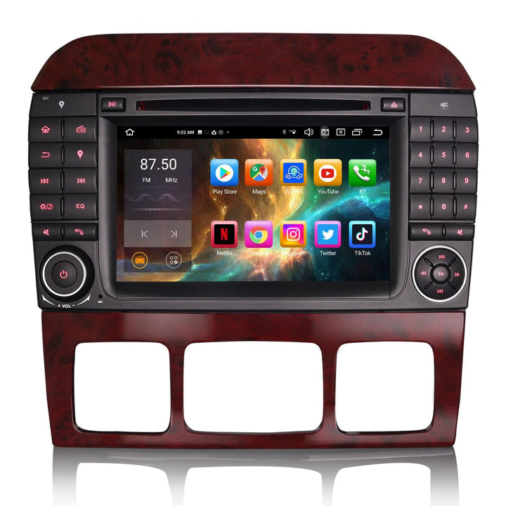 8 Kern 4GB+64GB Android 14 DAB+ Autoradio Für Mercedes-Benz S-Klasse W220 CL-Klasse W215 mit GPS Nav