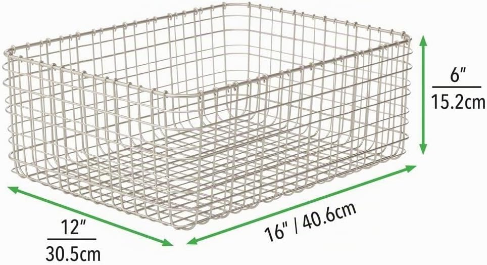 mDesign 6er-Set Allzweckkorb aus Metall – Aufbewahrungskorb für Küche, Vorratskammer etc. – kompakte