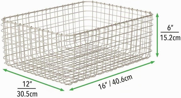 mDesign 6er-Set Allzweckkorb aus Metall – Aufbewahrungskorb für Küche, Vorratskammer etc. – kompakte