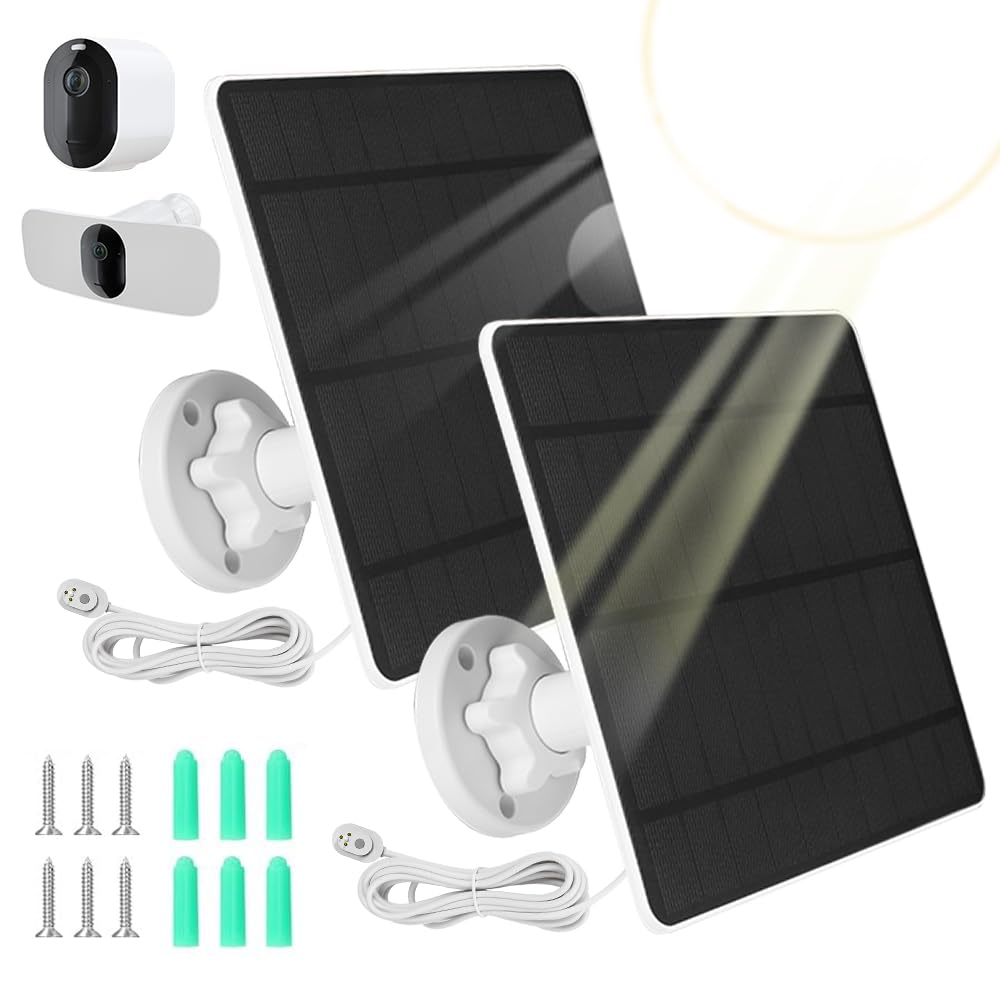 Solarpanel für Arlo Pro 3/Arlo Pro 4/Arlo Pro 5S/Pro 3 Floodlight/Ultra/Ultra2, 5W Solarpanel für Üb