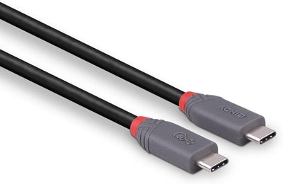 Lindy 0,8 m USB 4 Typ C Kabel, Anthra Line, USB 4, kompatibel mit Thunderbolt 3, 40 Gbit/s Datenüber