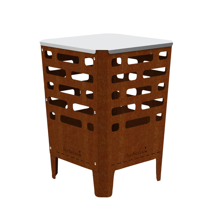 Barbecook Jill feuerschale, eckig, gartendeko rostoptik, Cortenstahl, 38 x 38 x 55 cm