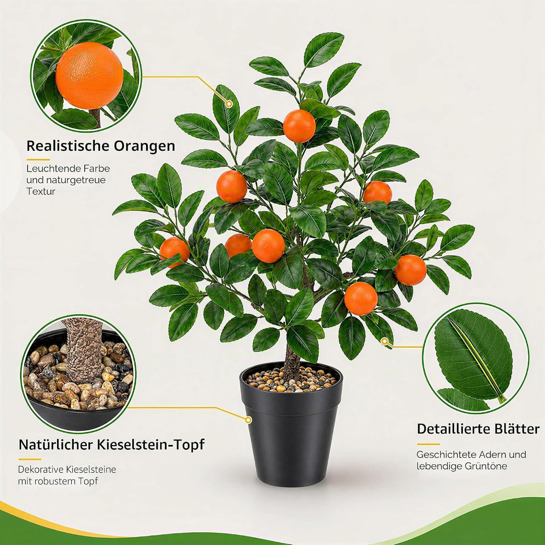 Gresorth 51cm Künstliche Orange Bäume Gefälschte Household Grün Pflanzen Früchte Dekoration mit Kuns