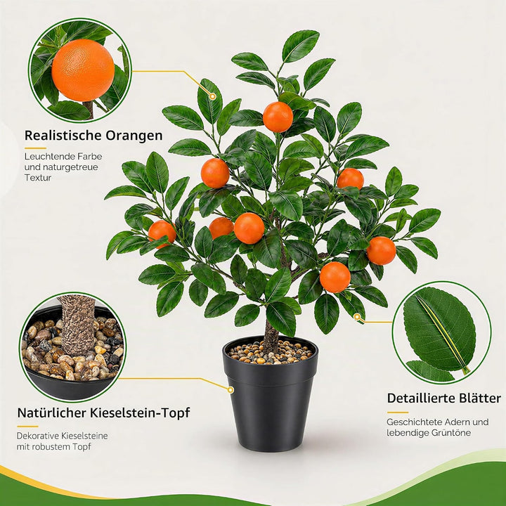 Gresorth 51cm Künstliche Orange Bäume Gefälschte Household Grün Pflanzen Früchte Dekoration mit Kuns