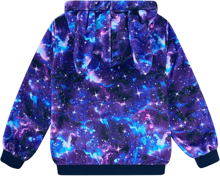 Fanient Pullover Mädchen Flauschiges Fleece Kapuzenpullover Kinder Hasenohr Hoodie mit Kängurutasche