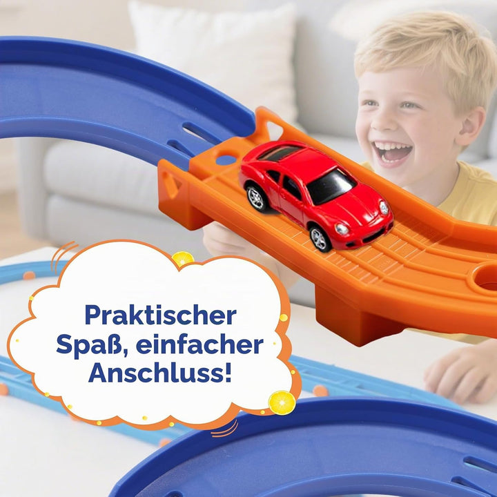 6stk Biegen Bahn Zubehör für Hot Wheels, 90 Grad Gebogene Bahn Track Builder ABS Rennstrecken Kompon