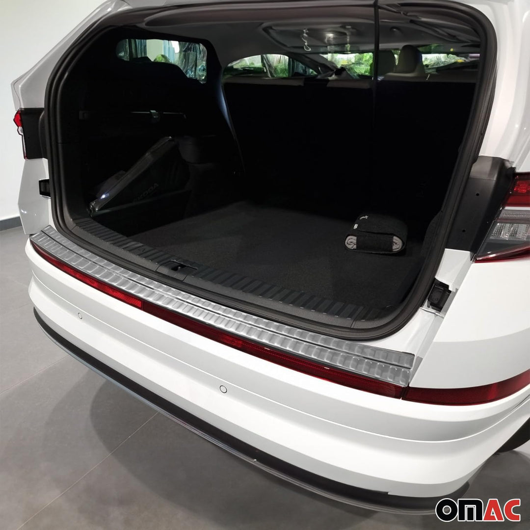 OMAC Ladekantenschutz Stossstangenschutz kompatibel mit Skoda Kodiaq 2017-2024 Edelstahl Silber Kodi