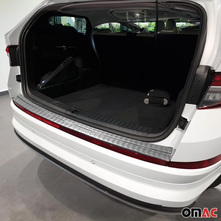 OMAC Ladekantenschutz Stossstangenschutz kompatibel mit Skoda Kodiaq 2017-2024 Edelstahl Silber Kodi