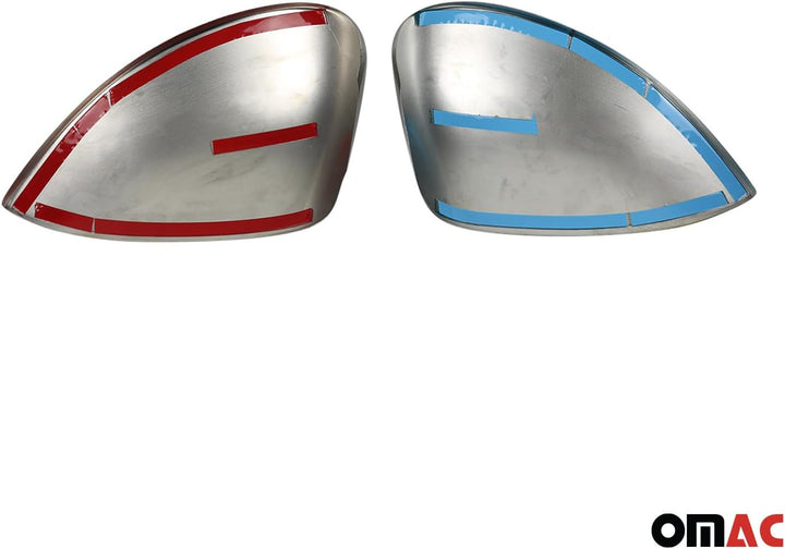 OMAC Spiegelkappen Spiegelabdeckung kompatibel mit Seat Exeo 2008-2013 Edelstahl Silber 2tlg Exeo 20