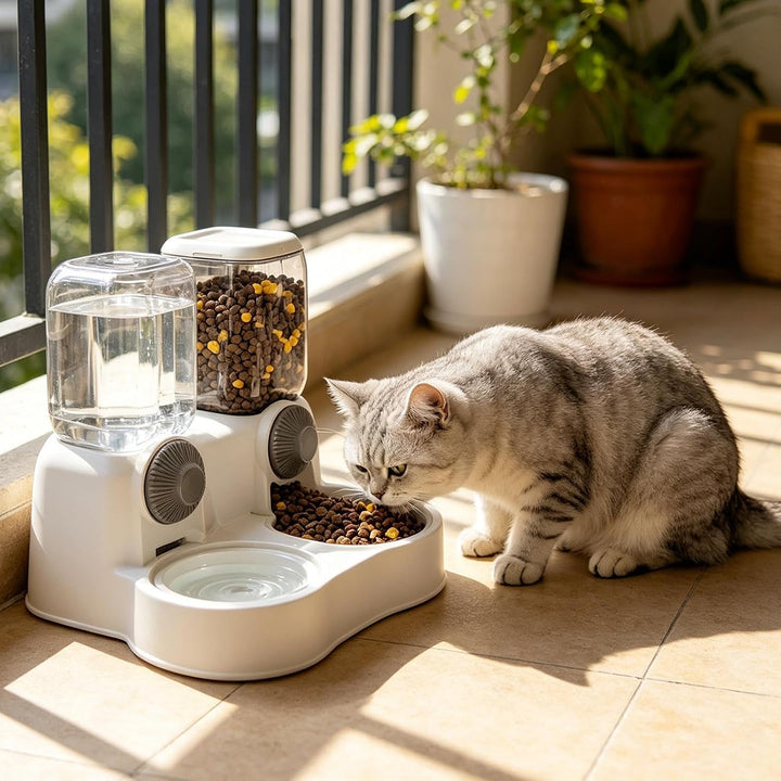 Automatischer Katzenfutterspender | 1300 ml Selbstfütterung, Kippschutz, Staubschutz | automatische