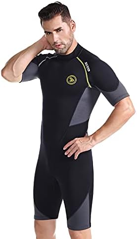 ZCCO Herren Shorty Neoprenanzüge 1,5 mm Premium Neopren-Reissverschluss Kurzarm zum Tauchen, Speerfi